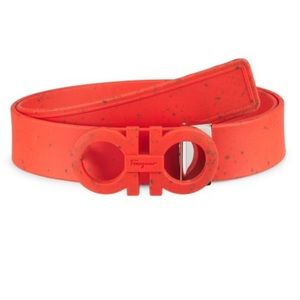 Salvatore Ferragamo Men’s 100% polyurethane Belt In Candy Apple Cut To Size